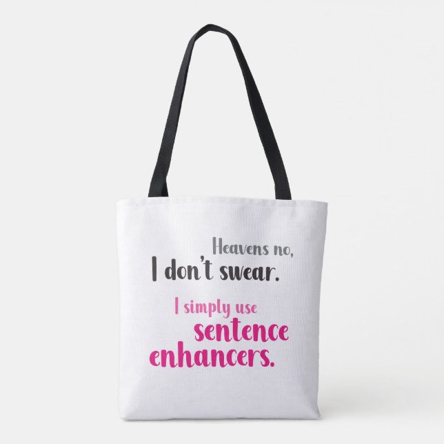 Bolso De Tela Graciosa tipografía de palabras suaves en guijarro (Reverso)