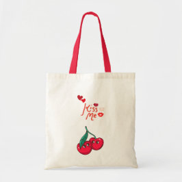 Bolso De Tela Graciosas cerezas enamoradas.