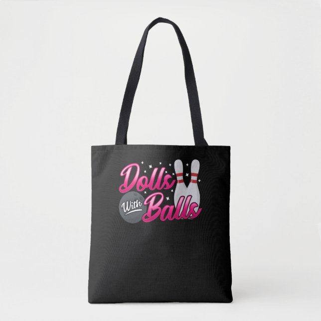 Bolso De Tela Graciosas muñecas del equipo femenino con bolas (Anverso)