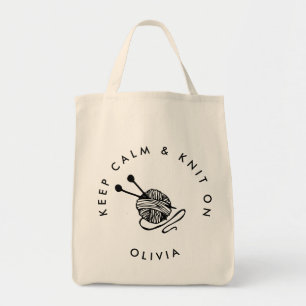 Bolso De Tela Gracioso Acento mantener la calma y punto en Perso