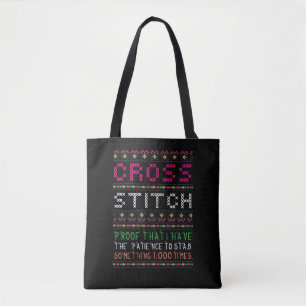 Bolso De Tela Gracioso arte de coser de punto de aguja cruzado