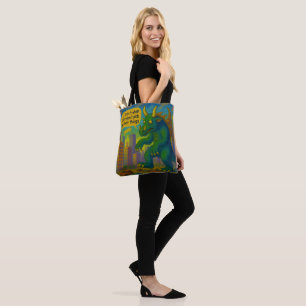 Bolso De Tela Gracioso arte monstruo de Kaiju pisando cosas Fant