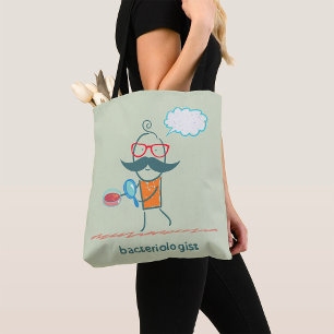 Bolso De Tela Gracioso bacteriólogo con bigote grande