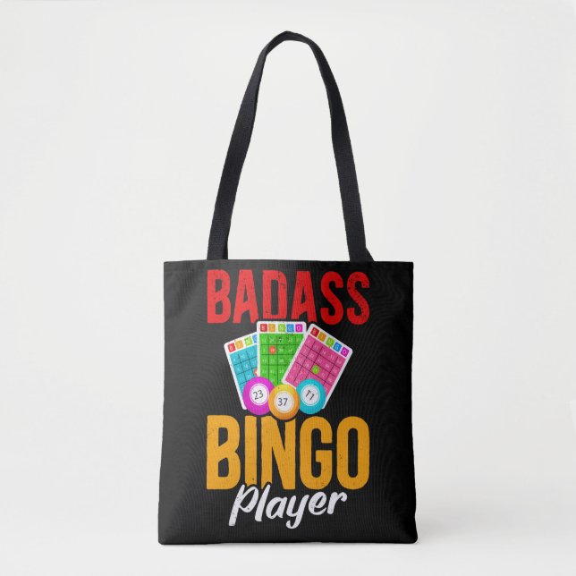 Bolso De Tela Gracioso Bingo Balls Sarcástico Bingo Jugador (Anverso)