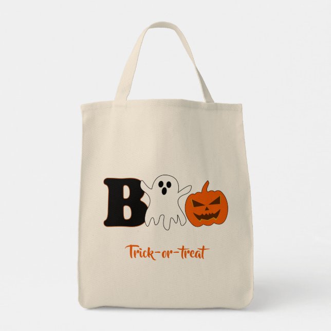 Bolso De Tela Gracioso Boo Halloween Tote Bag (Reverso)