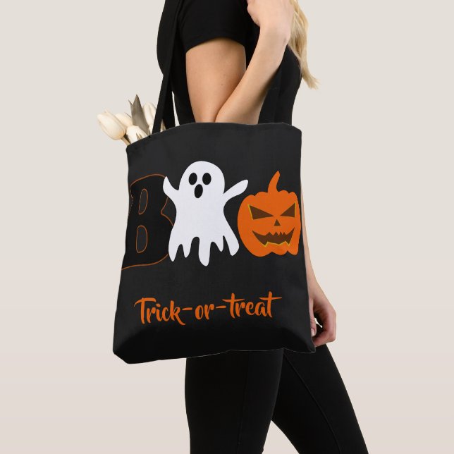 Bolso De Tela Gracioso Boo Halloween Tote Bag (Detalle)