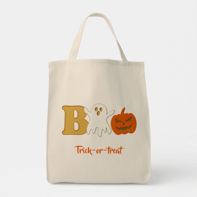 Bolso De Tela Gracioso Boo Halloween Tote Bag (Reverso)