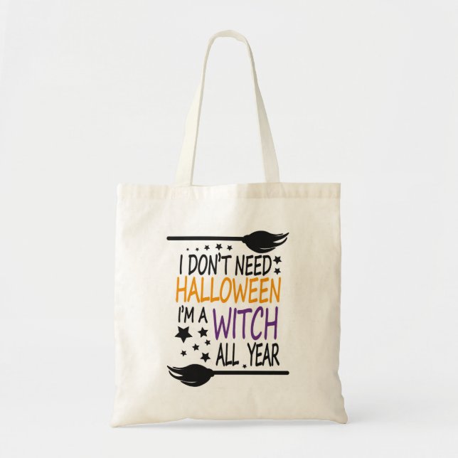 Bolso De Tela Gracioso bromista de bruja de Halloween humorístic (Frente)