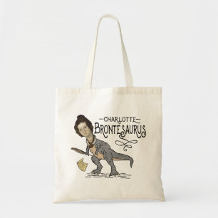 Bolso De Tela Gracioso Charlotte Bronte Saurus Lector de Libros 