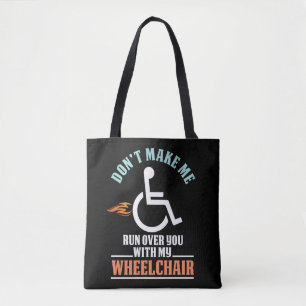Bolso De Tela Gracioso Chiste en silla de ruedas para comediante