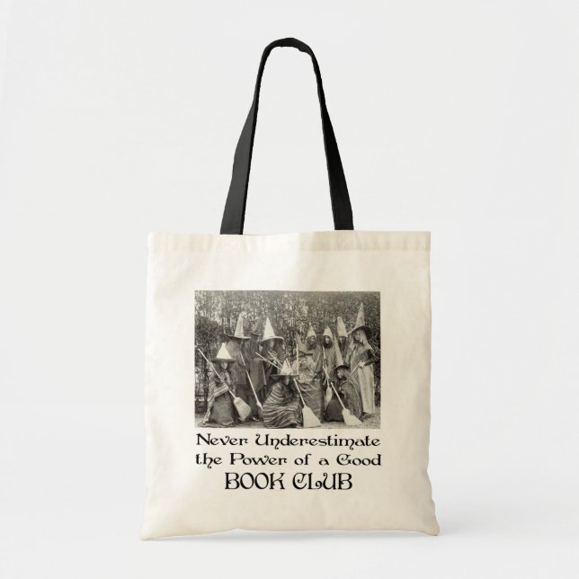 Bolso De Tela Gracioso club de libros con citas y brujas antigua (Frente)