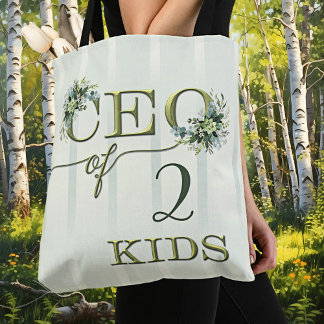 Bolso De Tela Gracioso color de agua verde mamá Tote Bag