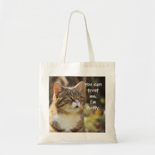 Bolso De Tela Gracioso gato Caption Créeme, estoy nervioso