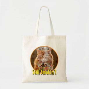 Bolso De Tela Gracioso Gato Cranky Con Pastel De Cumpleaños Fun