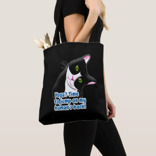 Bolso De Tela Gracioso gato de yoga