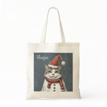 Gracioso gato Navidades Snowman Cute
