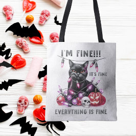 Bolso De Tela Gracioso gato negro Navidad Halloween