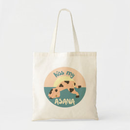 Bolso De Tela Gracioso gato Yoga Asana Meditación Tote Bag