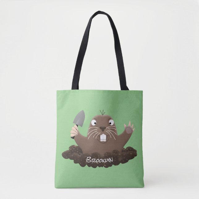 Bolso De Tela Gracioso gopher digging personalizado ilustracion (Anverso)