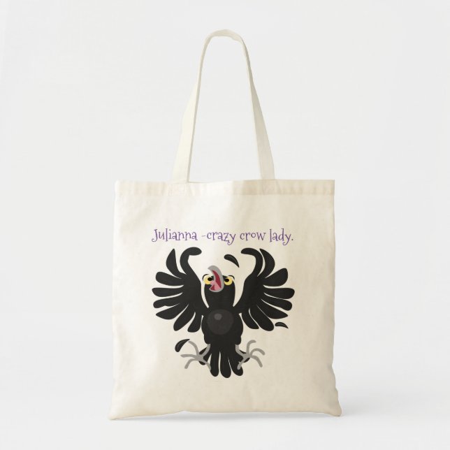 Bolso De Tela Gracioso ilustracion de personalizado de cuervos l (Frente)