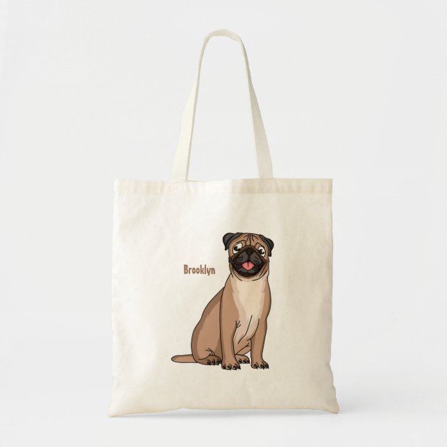 Bolso De Tela Gracioso ilustracion de personalizado de perro de  (Frente)