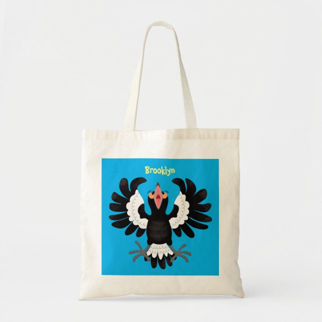 Bolso De Tela Gracioso ilustracion de personalizado magpie austr (Frente)