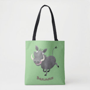 Bolso De Tela Gracioso ilustracion de personalizado porcina afri