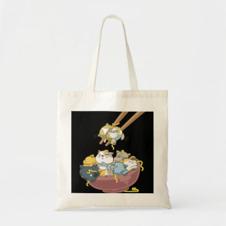 Bolso De Tela Gracioso japonés Ramen Gats Kawaii