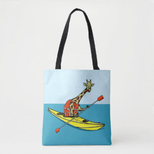 Bolso De Tela Gracioso kayak de mar con jirafa