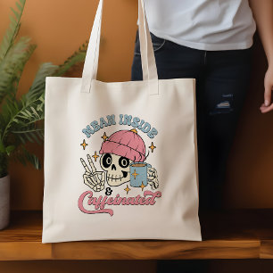 Bolso De Tela Gracioso Medio Interior Y Cafetería Cita Tote Bag