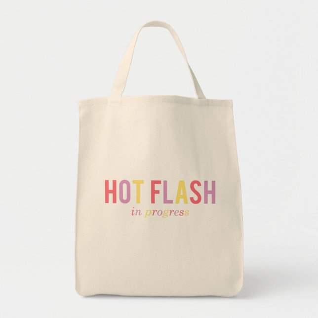 Bolso De Tela Gracioso Menopause Hot Flash en curso (Frente)