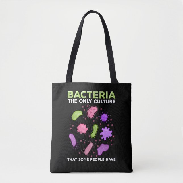 Bolso De Tela Gracioso Mircobiología Bacteria Cultura Humor (Anverso)