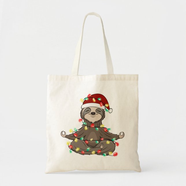 Bolso De Tela Gracioso Navidad de Cute Sloth (Frente)