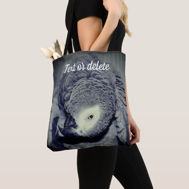 Bolso De Tela Gracioso pájaro de loro gris africano personalizad (Detalle)