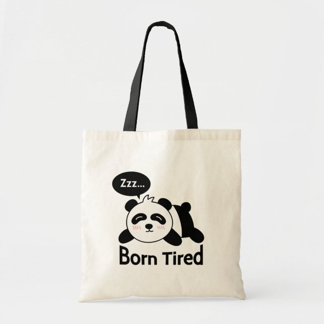 Bolso De Tela Gracioso Panda Dormido Nacido Cansado (Frente)