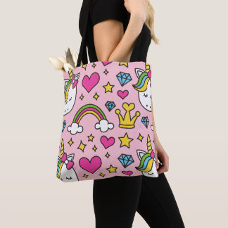 Bolso De Tela Gracioso patrón unicornio Pink Magic Horse Cute