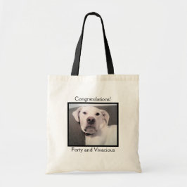 Bolso De Tela Gracioso perro blanco malhumorado 40 cumpleaños ne