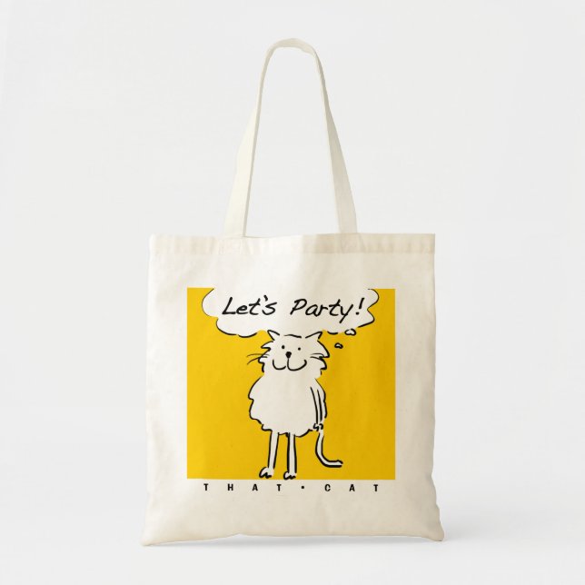 Bolso De Tela Gracioso Personalizado Cat quiere tener un Fiesta (Frente)