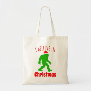 Bolso De Tela Gracioso Pie Grande Que Creo En Los Navidades