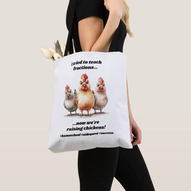 Bolso De Tela Gracioso Pollo en la escuela primaria (Detalle)