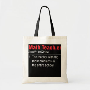 Bolso De Tela Gracioso profesor de definición de matemáticas con