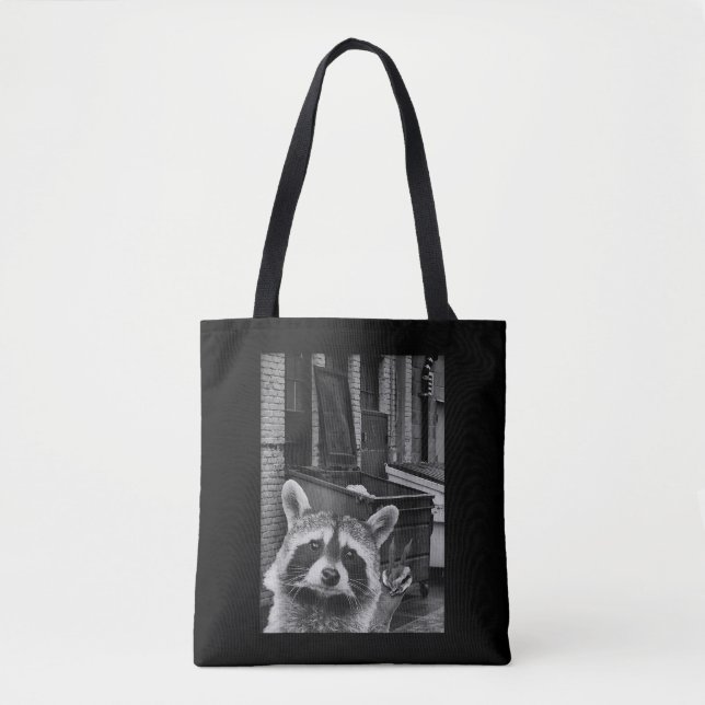 Bolso De Tela Gracioso Raccoon Selfie Raccoon Funny Raccoon (Anverso)