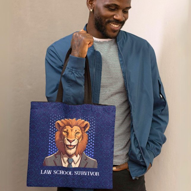 Bolso De Tela Gracioso regalo de león para la aplicación de la l (Funny Lion Gift for Law Student Lawyer Enforcemen)