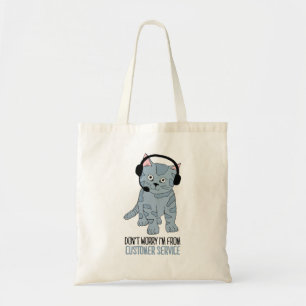 Bolso De Tela Gracioso Sonriente Servicio al Cliente Gato Épico 
