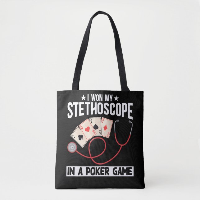 Bolso De Tela Gracioso Stethoscope Chiste Enfermera Médica Humor (Anverso)