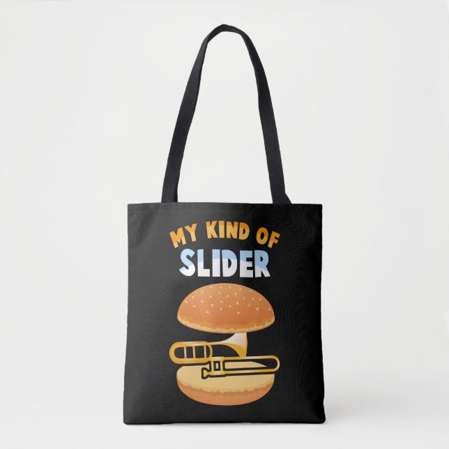 Bolso De Tela Gracioso trombonista corredor de trombones (Anverso)
