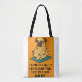 Bolso De Tela Gracioso yoga pug tote Bag