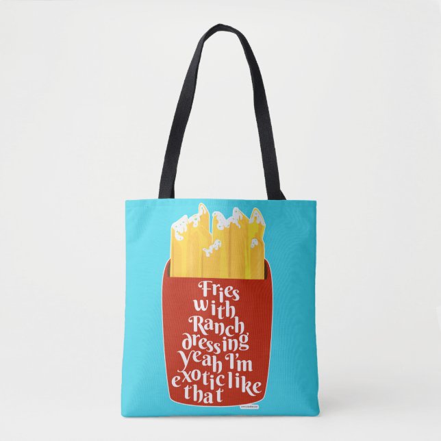 Bolso De Tela Graciosos Fries Con Humor De Lema De Ranch (Anverso)
