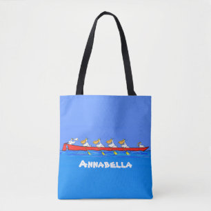 Bolso De Tela Graciosos pelícanos remando ilustracion personaliz