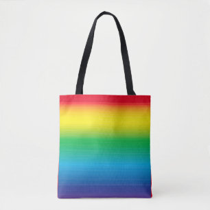 Bolso De Tela Gradación de color con Tote de líneas